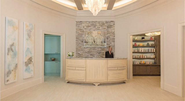 the front lobby of the salamander spa and resort